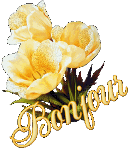Gif bonjour fleurs jaunes